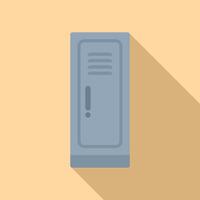 Flat icon of server rack with exclamation mark vector