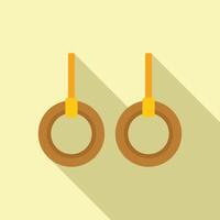Flat design gymnastics rings on beige background vector