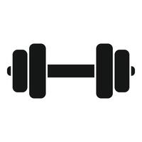Black dumbbell icon on white background vector