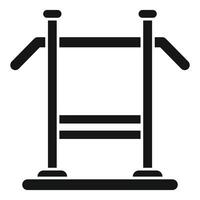 Black silhouette of parallel bars icon vector