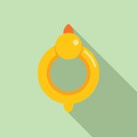 Flat design illustration of rubber duck toy vector