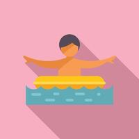 Flat design illustration of a person peacefully floating on water vector