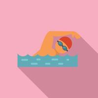 Swimmer in motion icon on pink vector