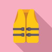 Flat design icon of yellow life jacket vector