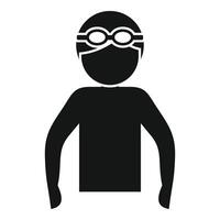 Swimmer silhouette with goggles icon vector