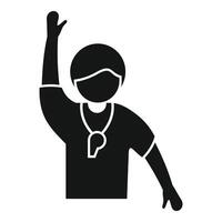 Silhouette of a referee signaling a game call vector