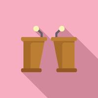 Flat design cartoon lecture podiums vector