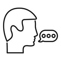Human profile with speech bubble icon vector