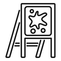 Abstract art on easel line icon vector