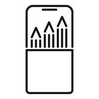 Smartphone icon with graph illustration vector