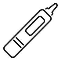Simple black line illustration of a digital thermometer, isolated on a white background vector