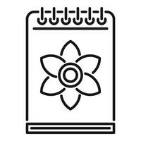 Floral sketch on notebook icon vector