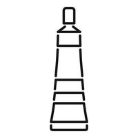 Simplified black line icon of a lighthouse, perfect for navigation and marine themes vector