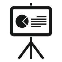 Flip chart displaying pie chart and text for business presentation vector