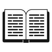 Open book with text lying open on table for studying vector