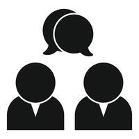 Two businessmen discussing under speech bubbles icon vector