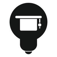 Graduation cap icon combining education and idea concept vector