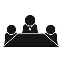 Business team having meeting discussing sitting at desk icon vector