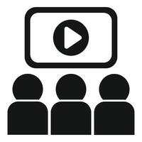 Group watching content on screen icon vector
