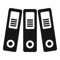 Three office binders standing upright representing organization vector