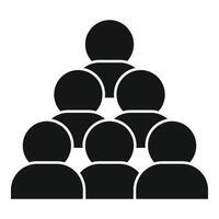 Team of nine people creating a network with leader on top vector