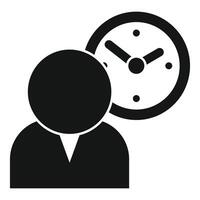 Businessman managing time efficiently with clock icon vector