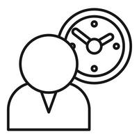 Businessman managing time, clock and person icon representing time management vector