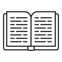 Open book with bookmark showing text lines icon vector