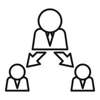 Manager delegating tasks to employees, business management and leadership concept vector