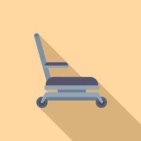 Rolling chair illustration with long shadow vector