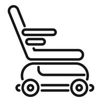 Electric wheelchair moving forward line icon side view vector