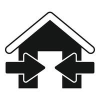 Two way transferring arrows pointing to house icon vector
