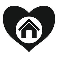 Black heart shape surrounding house icon showing love of home vector