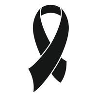 Black ribbon representing mourning and melanoma support vector