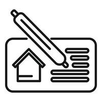 Architect drawing a house plan with a pen on a technical drawing vector