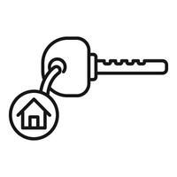 House key with keychain representing real estate ownership concept vector