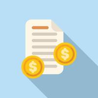 Invoice with dollar coins representing business expenses vector