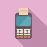 Point of sale terminal printing receipt on pink background vector