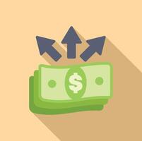 Stack of dollar bills is rapidly increasing in value vector