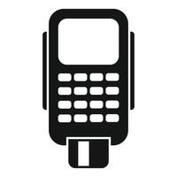 Credit card being inserted in a payment terminal vector