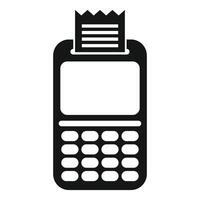 Mobile payment terminal printing receipt icon vector
