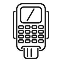 Credit card machine processing payment on white background vector