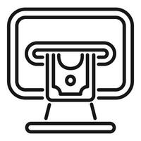 Atm cash machine accepting banknote icon vector