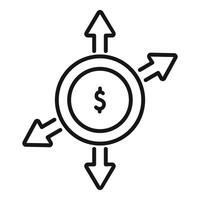 Money flow concept with arrows going up and down vector