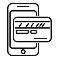 Smartphone showing credit card processing online payment vector