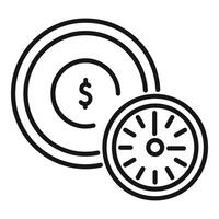 Clock face overlapping with dollar sign representing fast loan approval vector