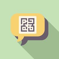 Speech bubble containing a qr code for online communication vector