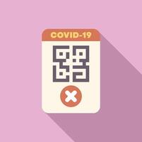 Covid 19 qr code showing rejection status vector