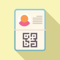 Electronic passport showing personal information and qr code vector