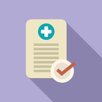 Medical prescription document with check mark showing successful treatment vector